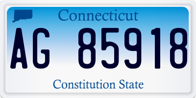 CT license plate AG85918
