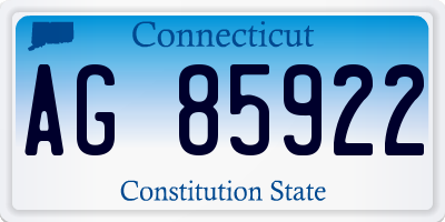 CT license plate AG85922
