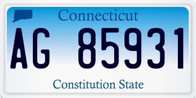 CT license plate AG85931