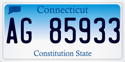 CT license plate AG85933