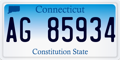 CT license plate AG85934