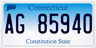CT license plate AG85940
