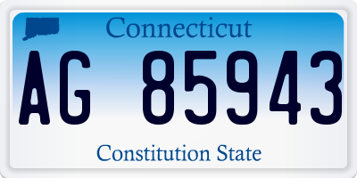 CT license plate AG85943