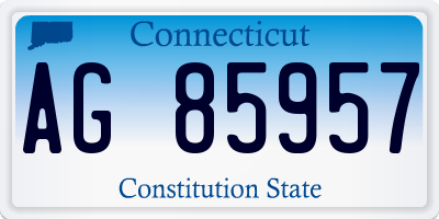 CT license plate AG85957