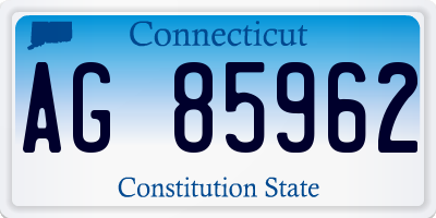 CT license plate AG85962