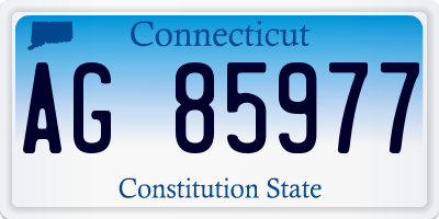 CT license plate AG85977