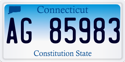 CT license plate AG85983