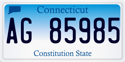 CT license plate AG85985
