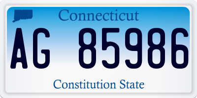 CT license plate AG85986