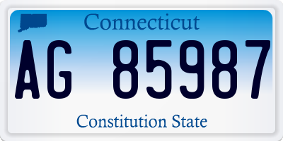 CT license plate AG85987