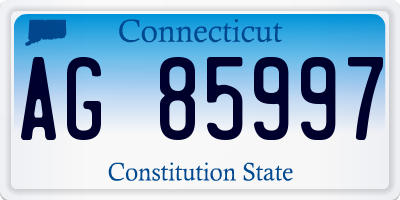 CT license plate AG85997