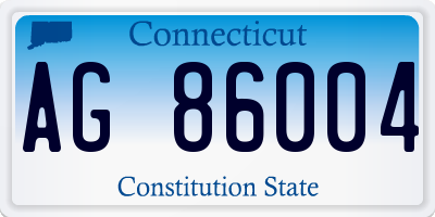 CT license plate AG86004