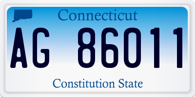 CT license plate AG86011