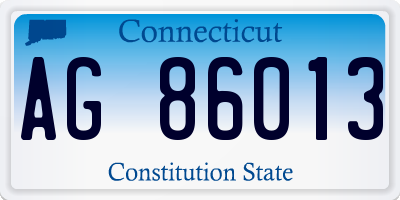 CT license plate AG86013