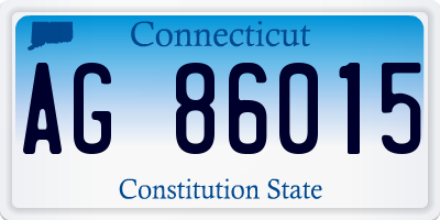 CT license plate AG86015