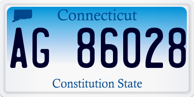 CT license plate AG86028