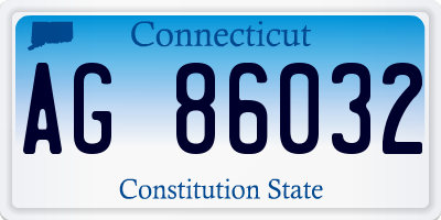 CT license plate AG86032