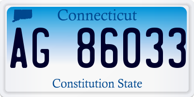 CT license plate AG86033