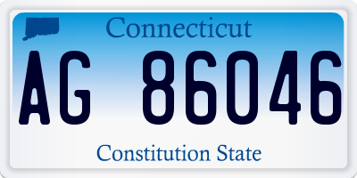 CT license plate AG86046