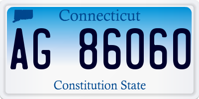 CT license plate AG86060