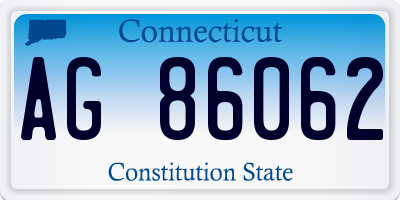 CT license plate AG86062
