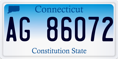 CT license plate AG86072