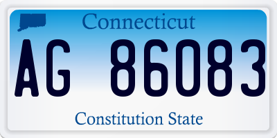 CT license plate AG86083