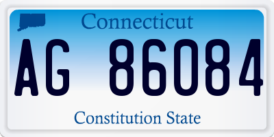 CT license plate AG86084