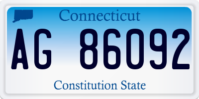 CT license plate AG86092