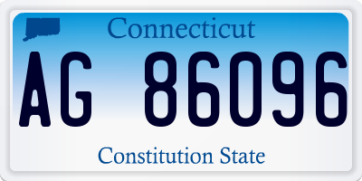 CT license plate AG86096