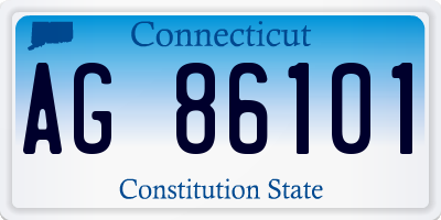 CT license plate AG86101