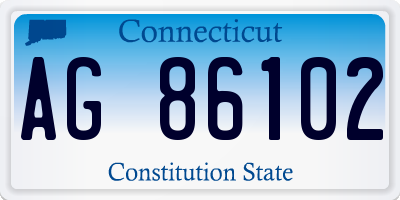 CT license plate AG86102