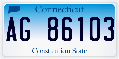 CT license plate AG86103