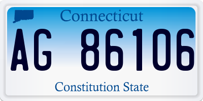 CT license plate AG86106