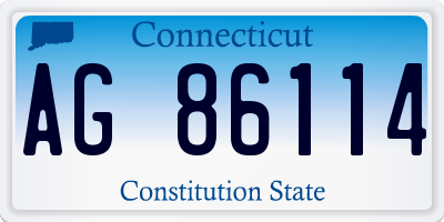 CT license plate AG86114