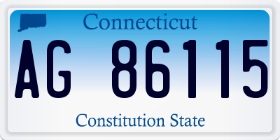 CT license plate AG86115