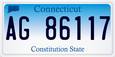 CT license plate AG86117
