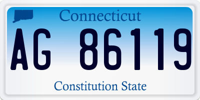 CT license plate AG86119