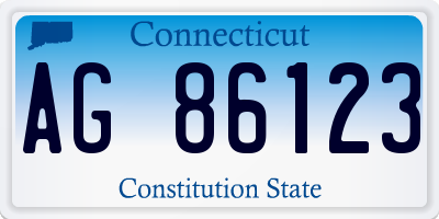 CT license plate AG86123