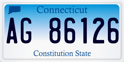 CT license plate AG86126