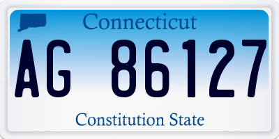 CT license plate AG86127