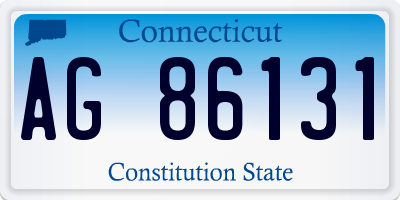 CT license plate AG86131