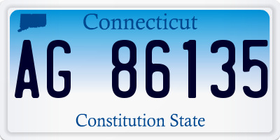 CT license plate AG86135