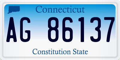 CT license plate AG86137