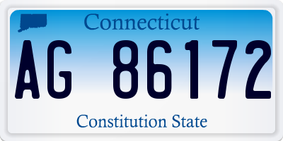 CT license plate AG86172