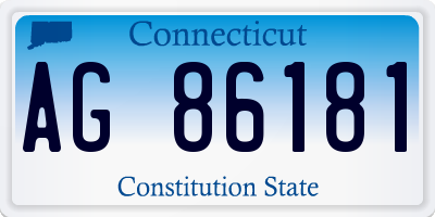 CT license plate AG86181