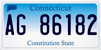 CT license plate AG86182