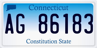 CT license plate AG86183