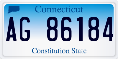 CT license plate AG86184