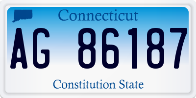 CT license plate AG86187
